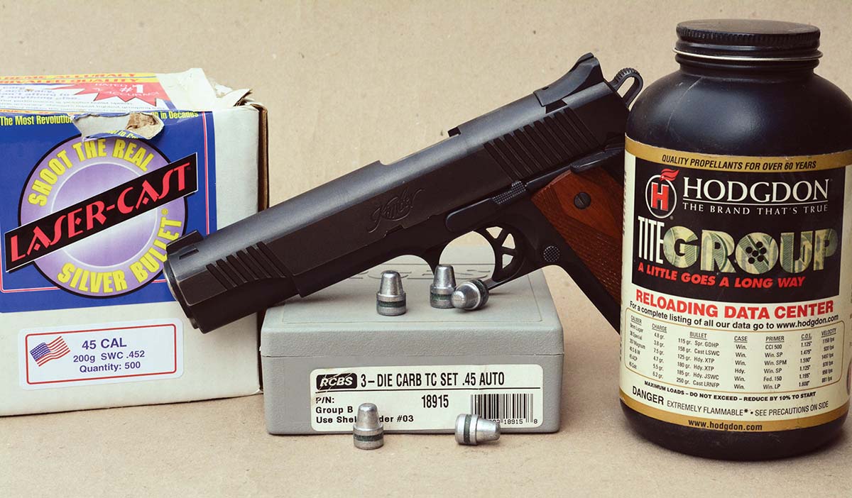 Various 200-grain cast SWC bullets are classics in the Model 1911 45 ACP.